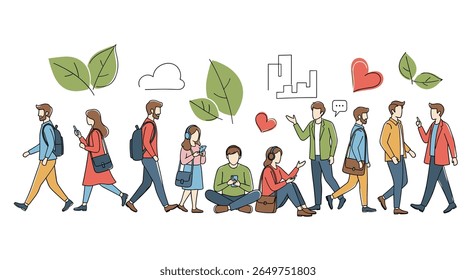 Modern city life a vibrant tapestry of connected individuals in urban environments