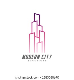 Modern City Logo Design Vector Template, Real estate Logo Concept, Emblem, Design Concept, Creative Symbol, Icon