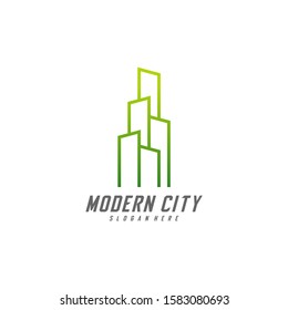 Modern City Logo Design Vector Template, Real estate Logo Concept, Emblem, Design Concept, Creative Symbol, Icon