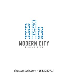 Modern City Logo Design Vector Template, Real estate Logo Concept, Emblem, Design Concept, Creative Symbol, Icon