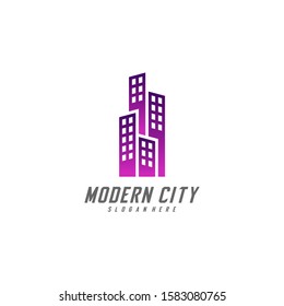 Modern City Logo Design Vector Template, Real estate Logo Concept, Emblem, Design Concept, Creative Symbol, Icon