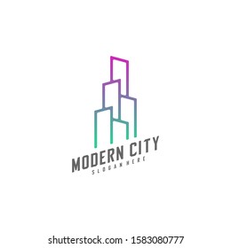 Modern City Logo Design Vector Template, Real estate Logo Concept, Emblem, Design Concept, Creative Symbol, Icon