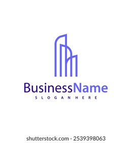 Ilustração do vetor do projeto do logotipo da cidade moderna, conceitos do logotipo do edifício criativo