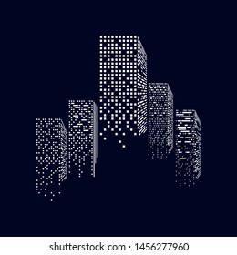 Modern city with lots of skyscrapers design illustration