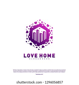 Modern City Love Logo Design Concept. Business Love Building Logo Vector Template