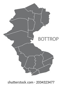 Modern City Map - Bottrop city of Germany with boroughs DE