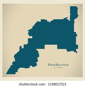 Modern City Map - Henderson Nevada city of the USA