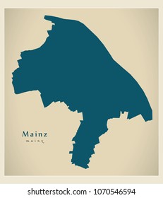 Modern City Map - Mainz city of Germany DE