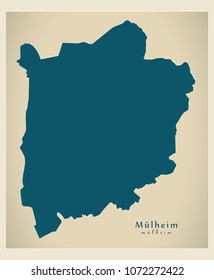 Modern City Map - Mulheim city of Germany DE