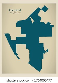Modern City Map - Oxnard California City of the USA