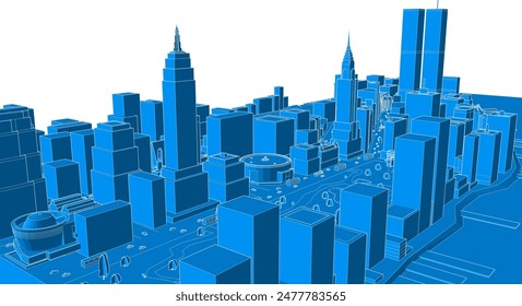 ciudad moderna metrópolis 3D renderizado