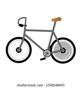 Modern city or mountain bike. Multi-speed bike for adults and children. Vector flat illustration isolated on white.