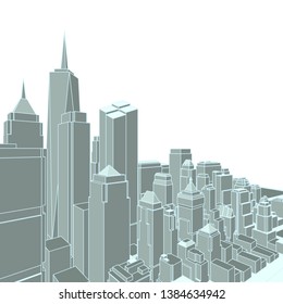 modern city panorama 3d illustration