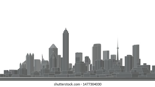 
modern city panorama 3d illustration