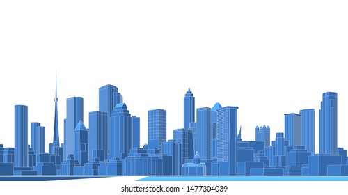 
modern city panorama 3d illustration