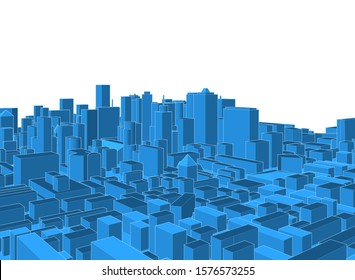 modern city panorama 3d illustration