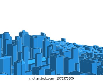 modern city panorama 3d illustration