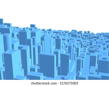 modern city panorama 3d illustration