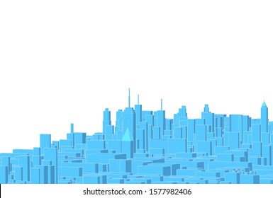 modern city panorama 3d illustration