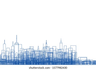 modern city panorama 3d illustration