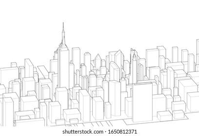 City Future Graphic Black White Cityscape Stock Vector (Royalty Free ...