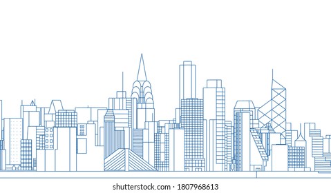 
modern city panorama 3d illustration