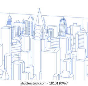 modern city panorama 3d illustration