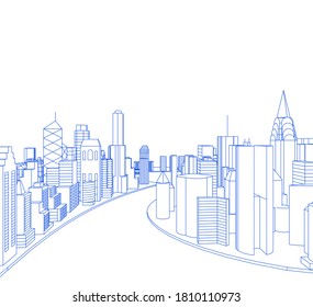 modern city panorama 3d illustration