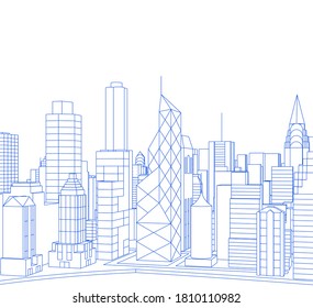 modern city panorama 3d illustration