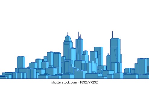 modern city panorama 3d illustration