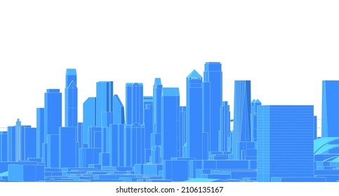 modern city panorama 3d illustration