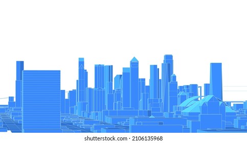 modern city panorama 3d illustration