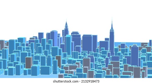 modern city panorama 3d illustration