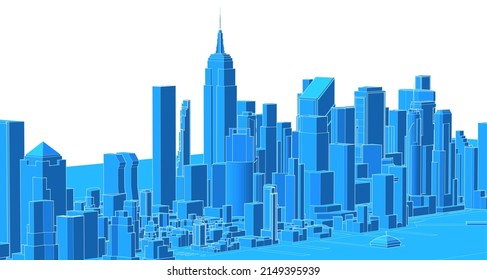 modern city panorama 3d illustration