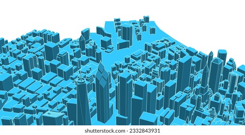 modern city panorama 3d illustration