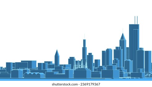 modern city panorama 3d illustration