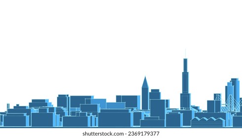 modern city panorama 3d illustration