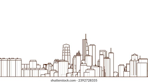 modern city panorama 3d illustration