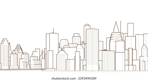  modern city panorama 3d illustration