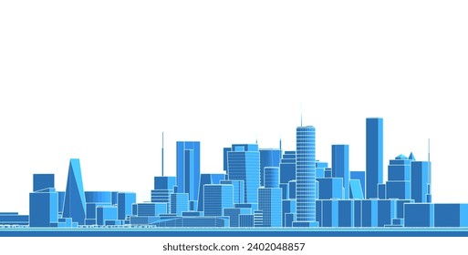 modern city panorama 3d illustration