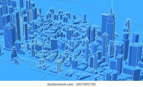 modern city panorama 3d illustration	