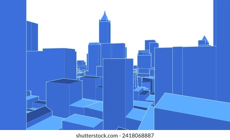 modern city panorama 3d illustration	