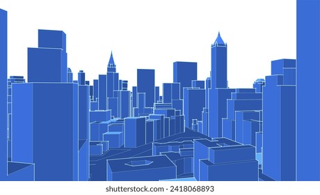modern city panorama 3d illustration	