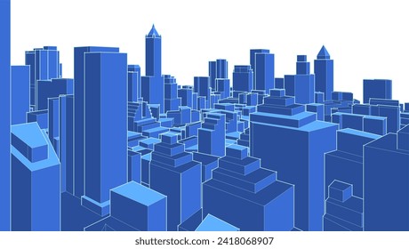 modern city panorama 3d illustration	