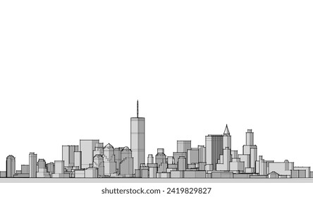 modern city panorama 3d illustration	