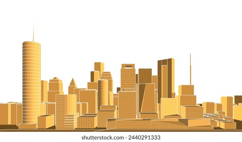 modern city panorama 3d illustration