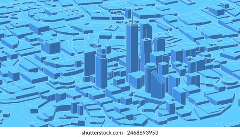 modern city panorama 3d illustration