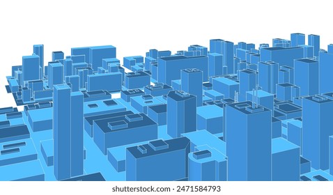 modern city panorama 3d illustration