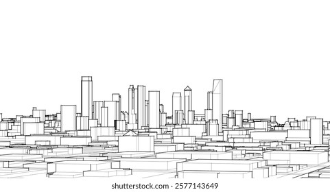 modern city panorama 3d illustration	