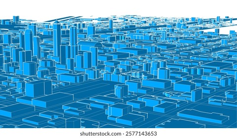 modern city panorama 3d illustration	